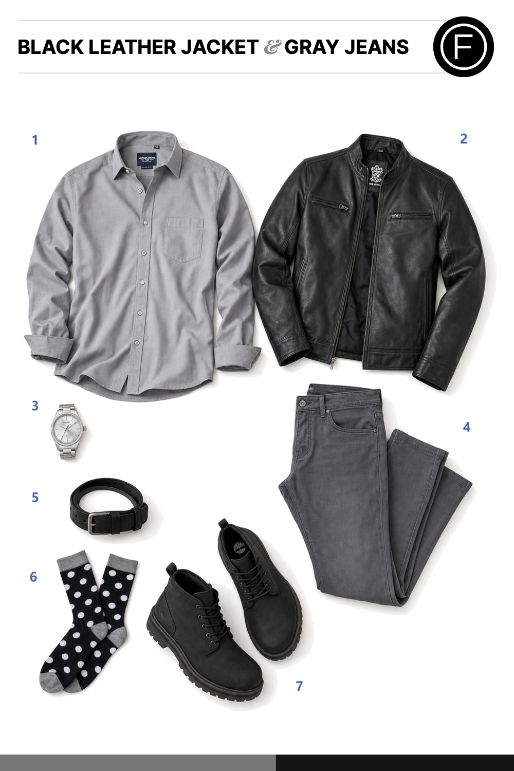 Adam Levine’s Black Leather Jacket & Gray Jeans Outfit