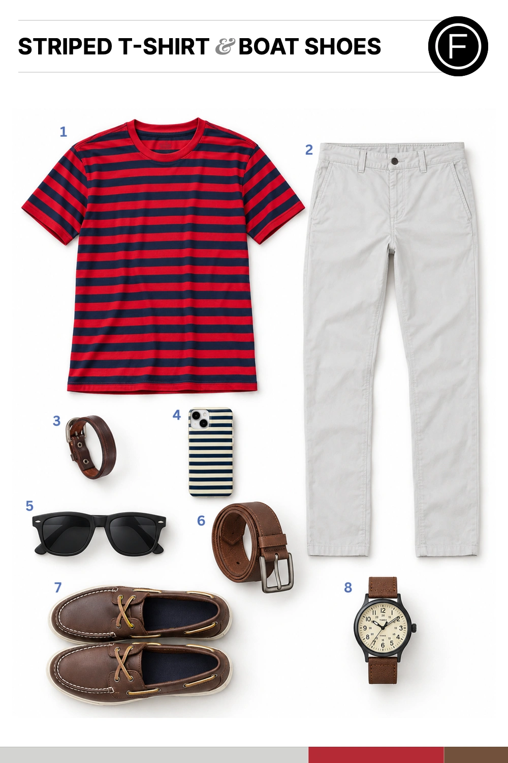 Andrew Garfield’s Striped T-Shirt & Boat Shoes Outfit