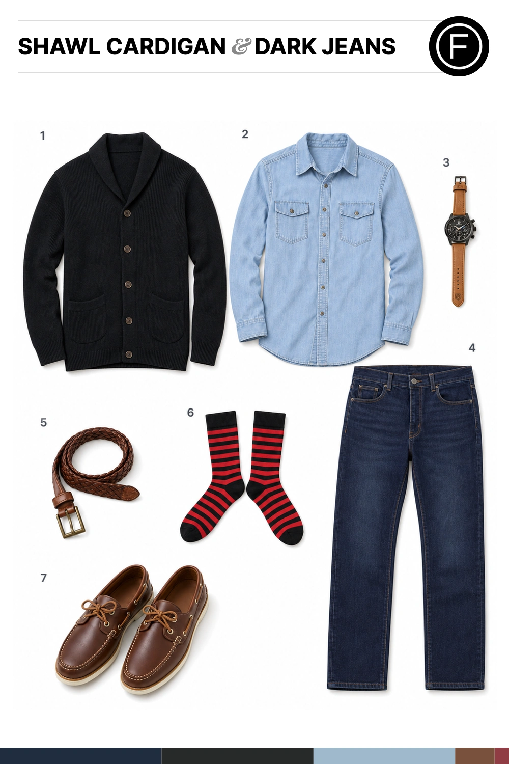 Armie Hammer’s Shawl Cardigan & Dark Jeans Outfit