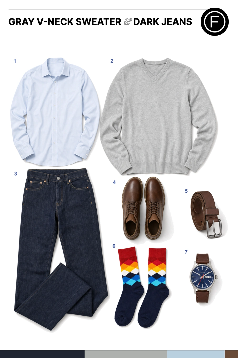 Bradley Cooper’s Gray V-Neck Sweater & Dark Jeans Outfit