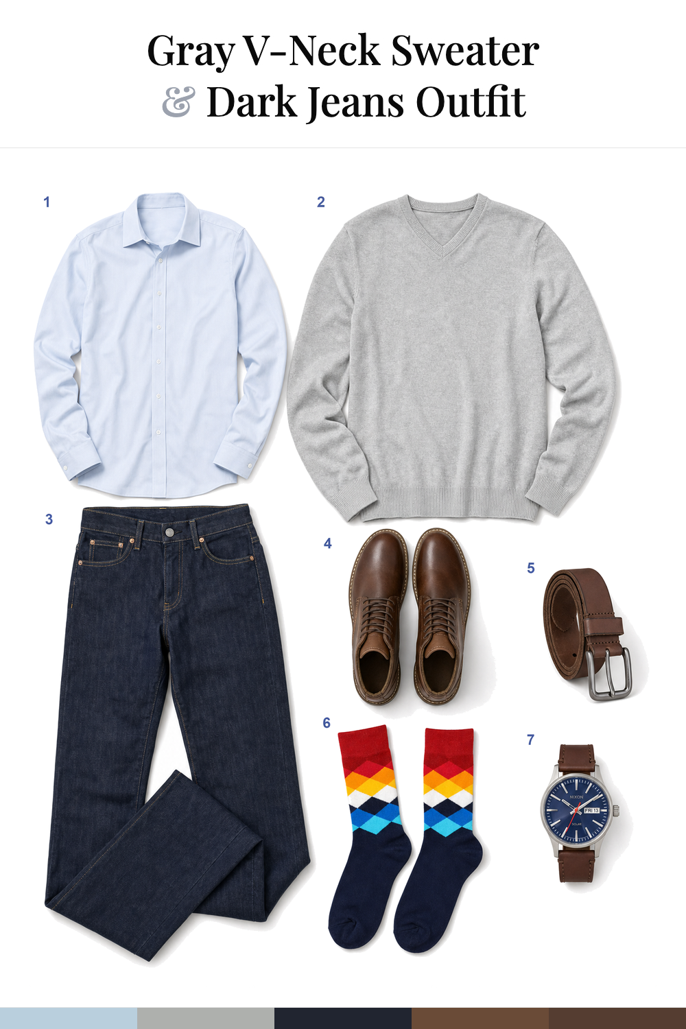 Bradley Cooper’s Gray V-Neck Sweater & Dark Jeans Outfit