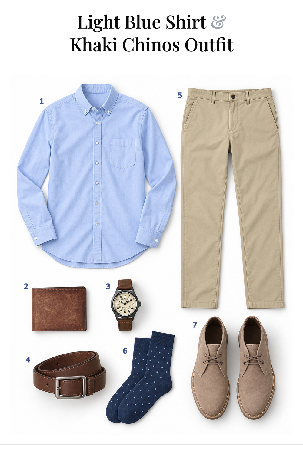 Chris Evans’s Light Blue Shirt & Khaki Chinos Outfit