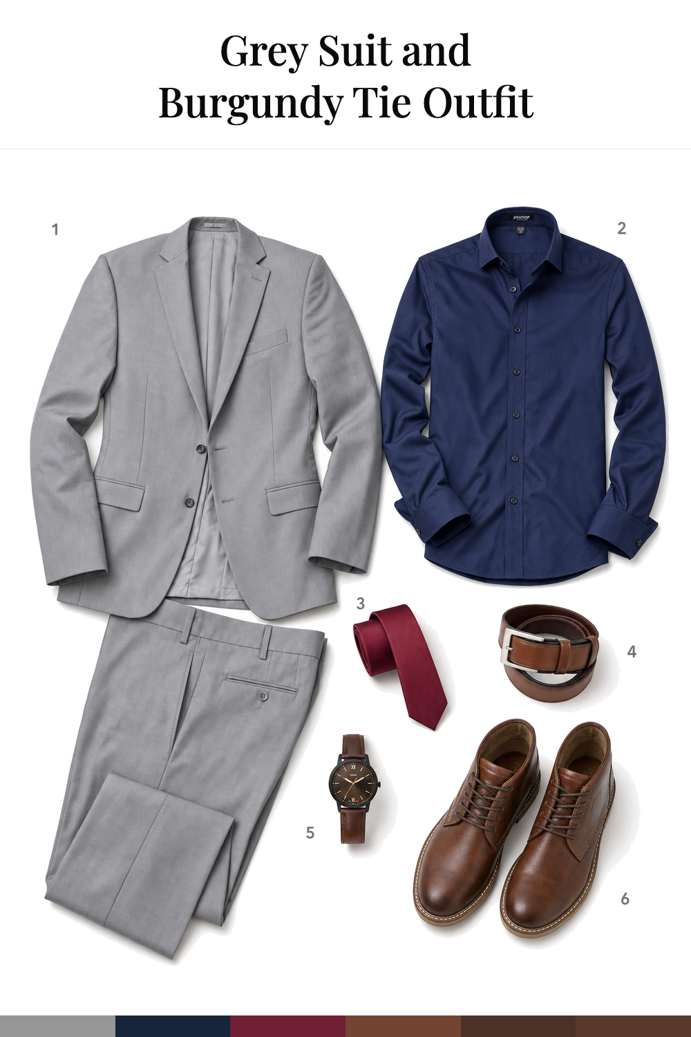 Chris Evans’s Grey Suit and Burgundy Tie Outfit