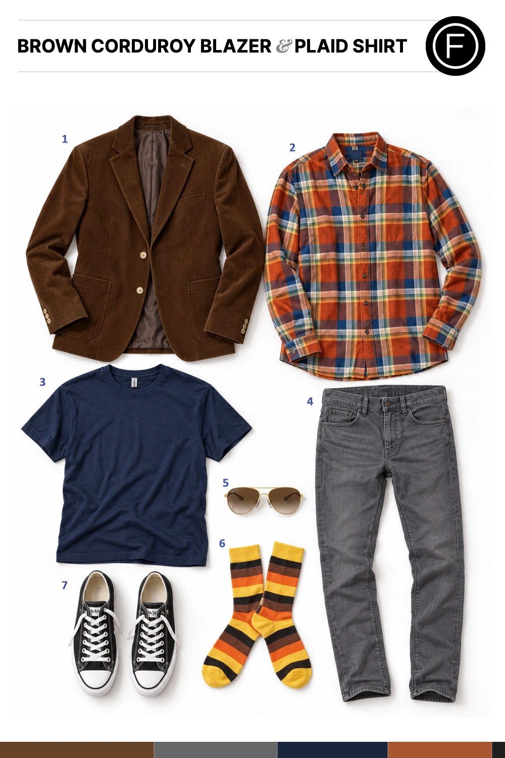Chris Pine’s Brown Corduroy Blazer & Plaid Shirt Outfit