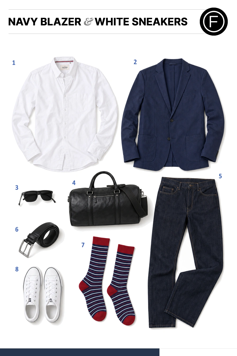 Chris Pine’s Navy Blazer & White Sneakers Outfit