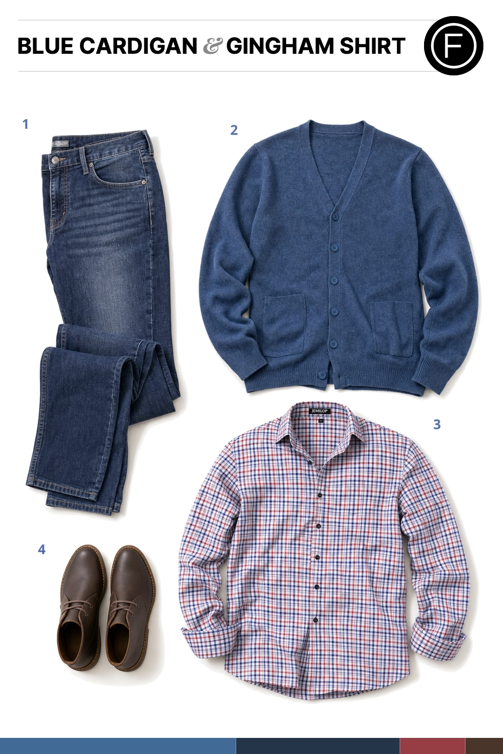 Chris Pratt’s Blue Cardigan & Gingham Shirt Outfit