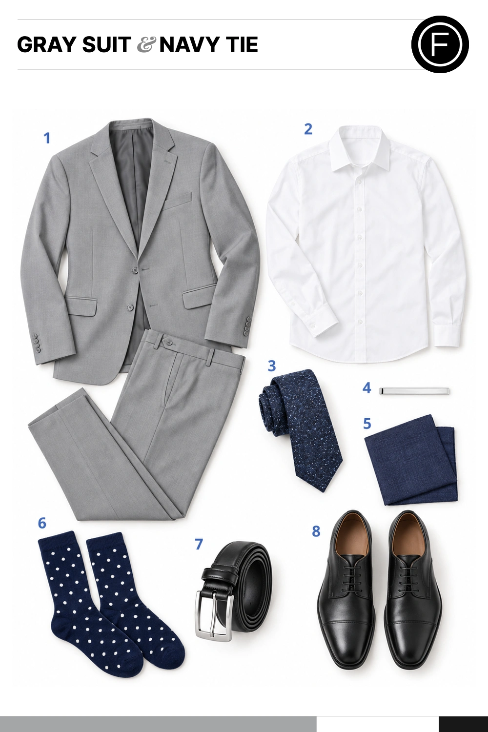 Chris Pratt’s Gray Suit & Navy Tie Outfit