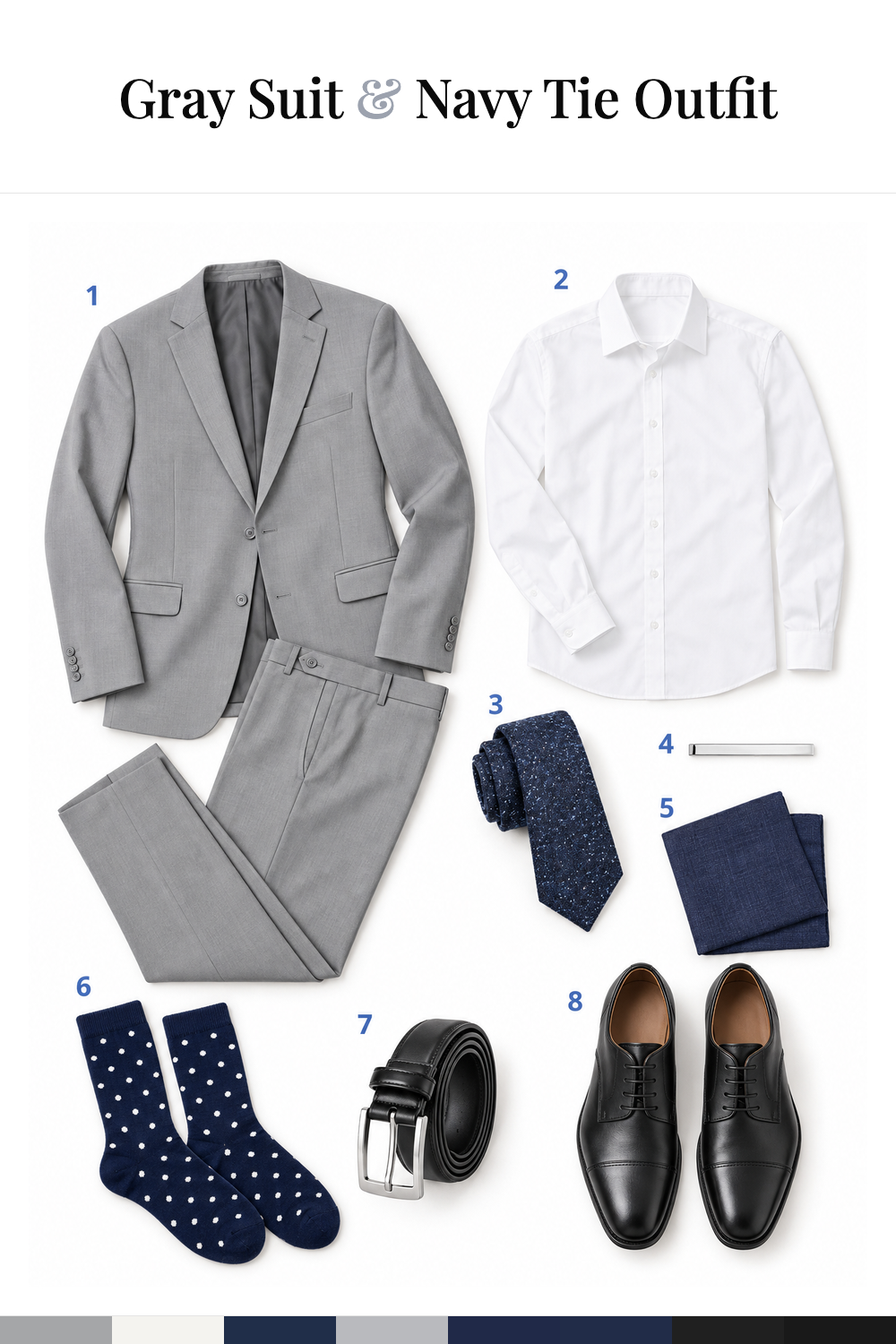 Chris Pratt’s Gray Suit & Navy Tie Outfit