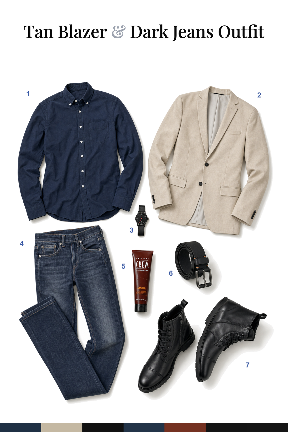 Colton Haynes’s Tan Blazer & Dark Jeans Outfit