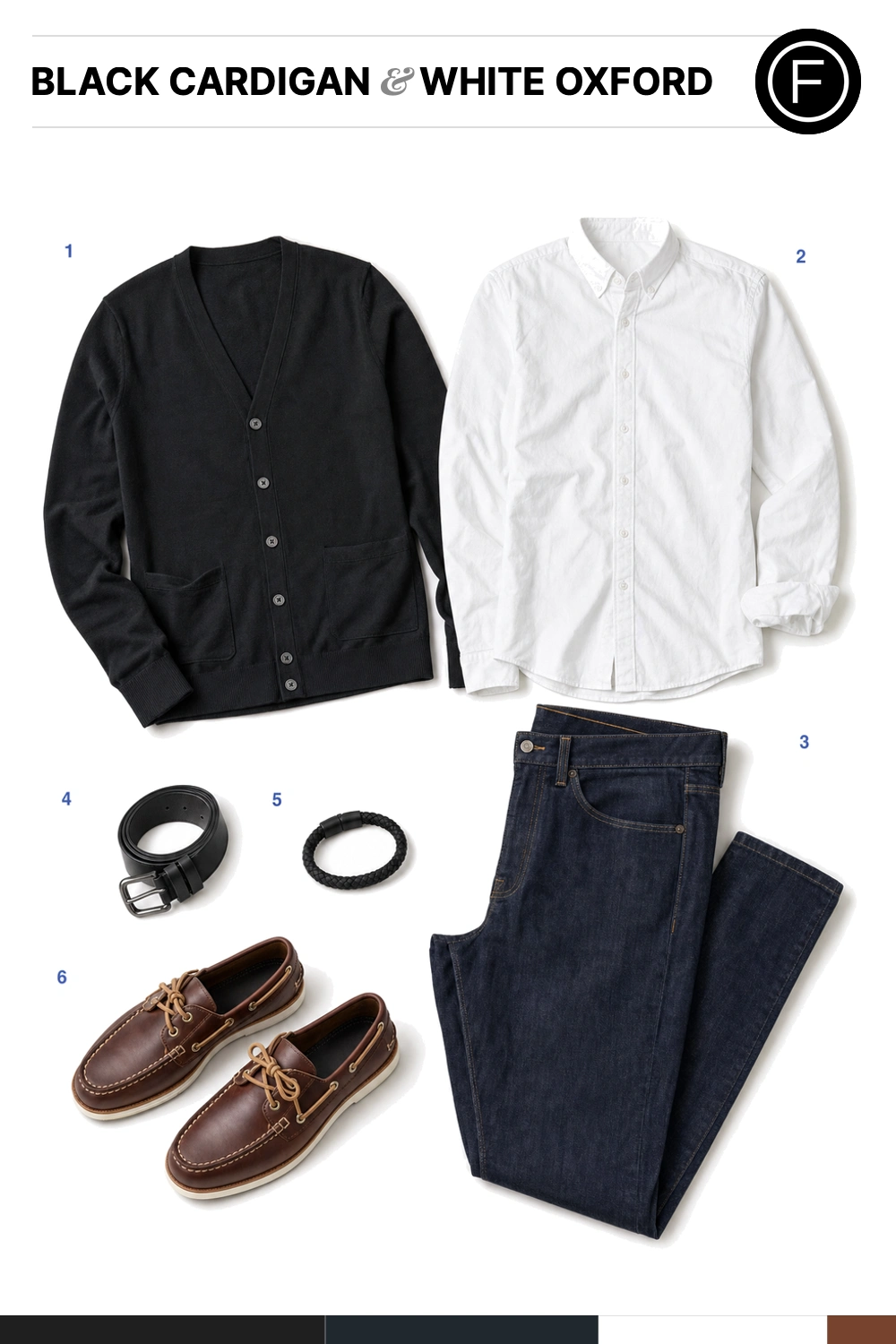 Darren Criss’s Black Cardigan & White Oxford Outfit