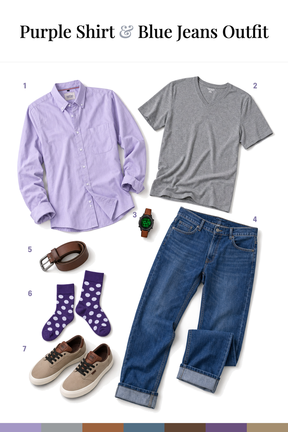 Darren Criss’s Purple Shirt & Blue Jeans Outfit