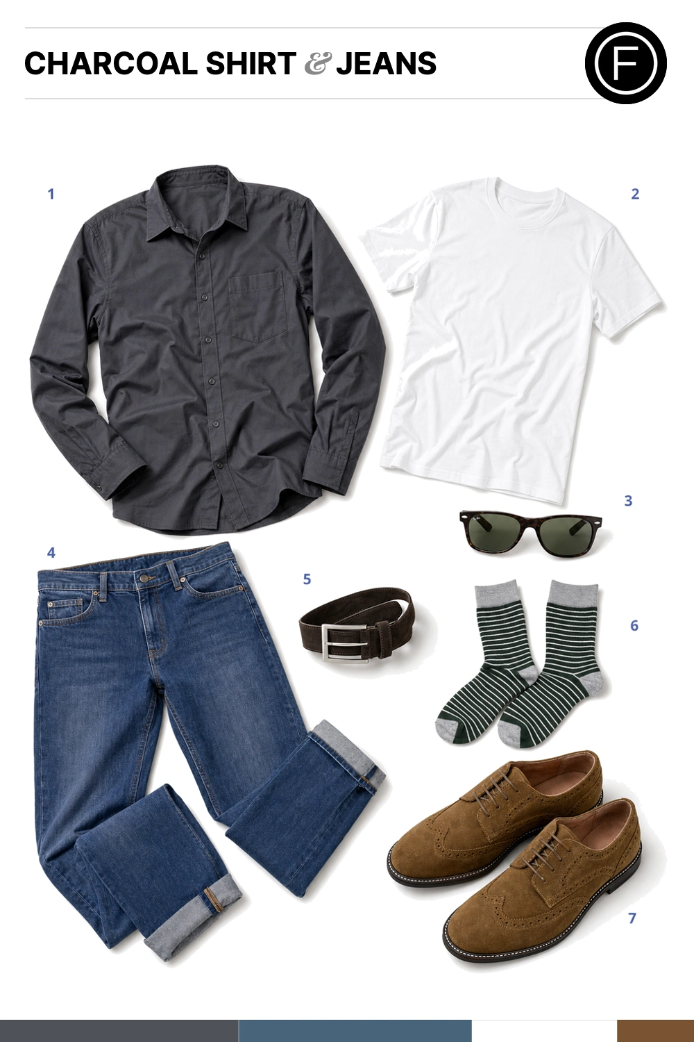 David Beckham’s Charcoal Shirt & Jeans Outfit