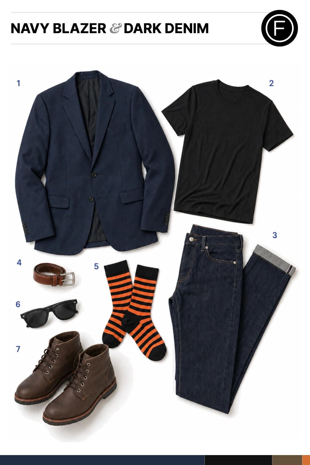 David Beckham’s Navy Blazer & Dark Denim Outfit