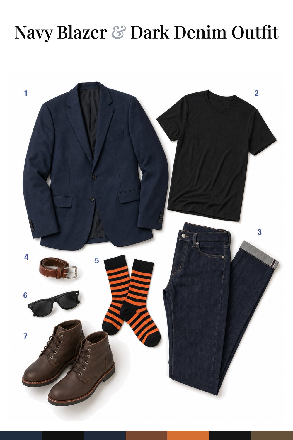 David Beckham’s Navy Blazer & Dark Denim Outfit