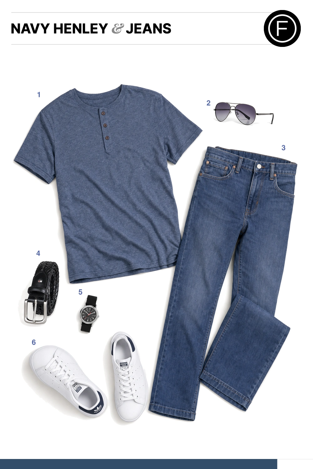 Derek Jeter’s Navy Henley & Jeans Outfit