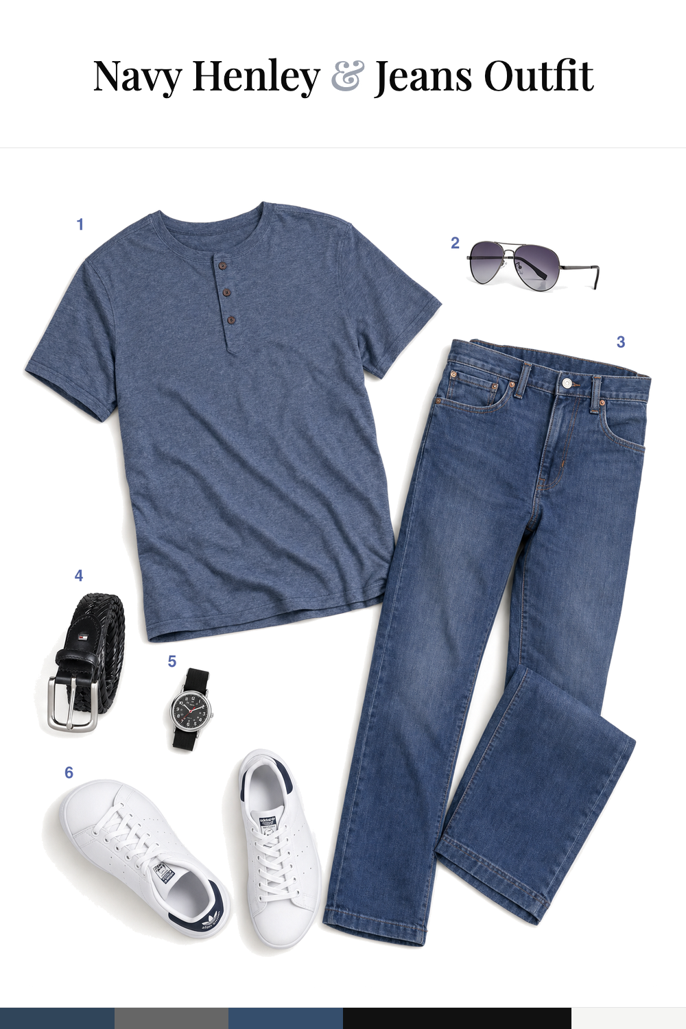 Derek Jeter’s Navy Henley & Jeans Outfit