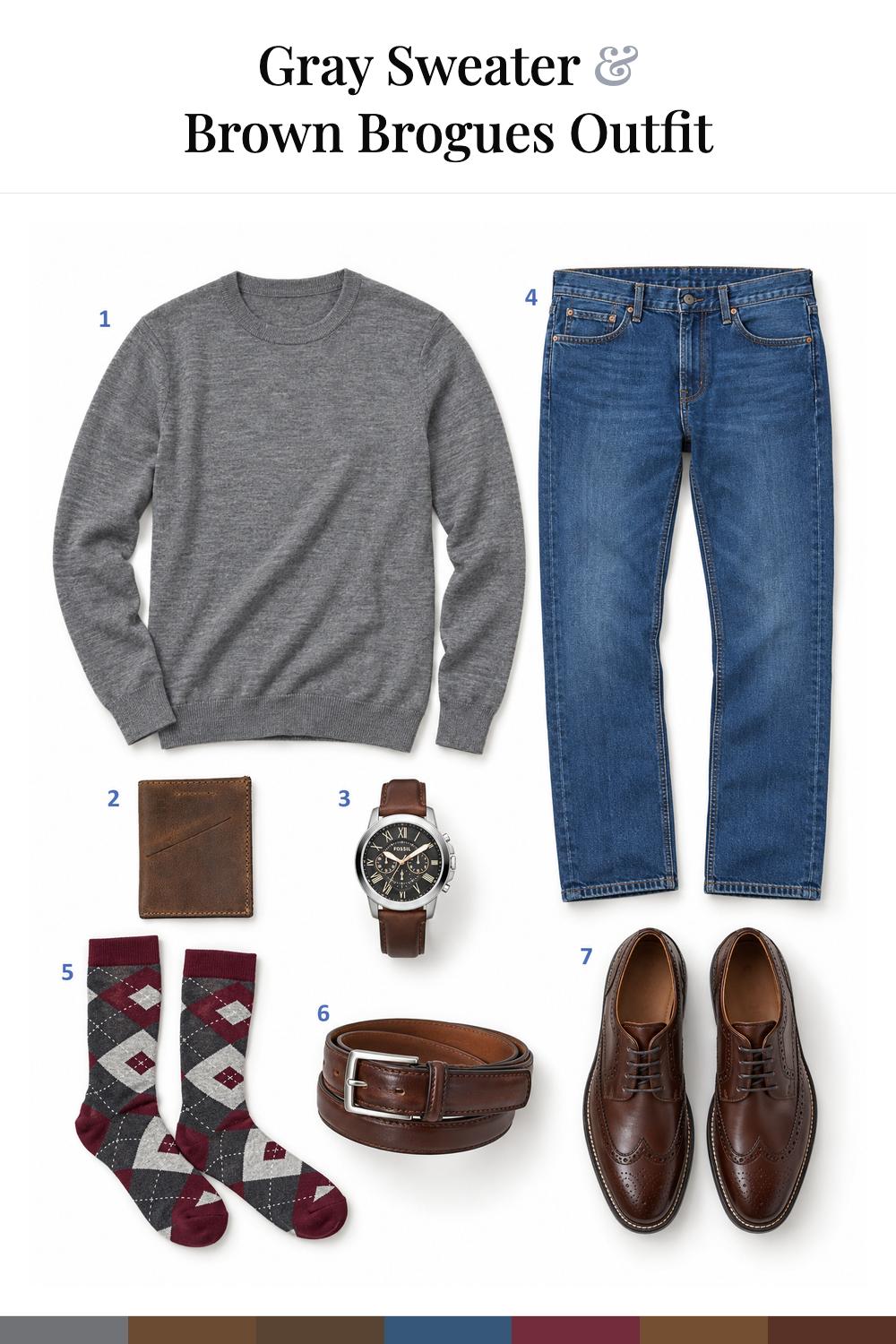 Idris Elba’s Gray Sweater & Brown Brogues Outfit