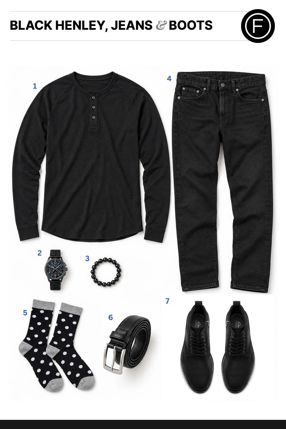 Joe Manganiello’s Black Henley, Jeans & Boots Outfit