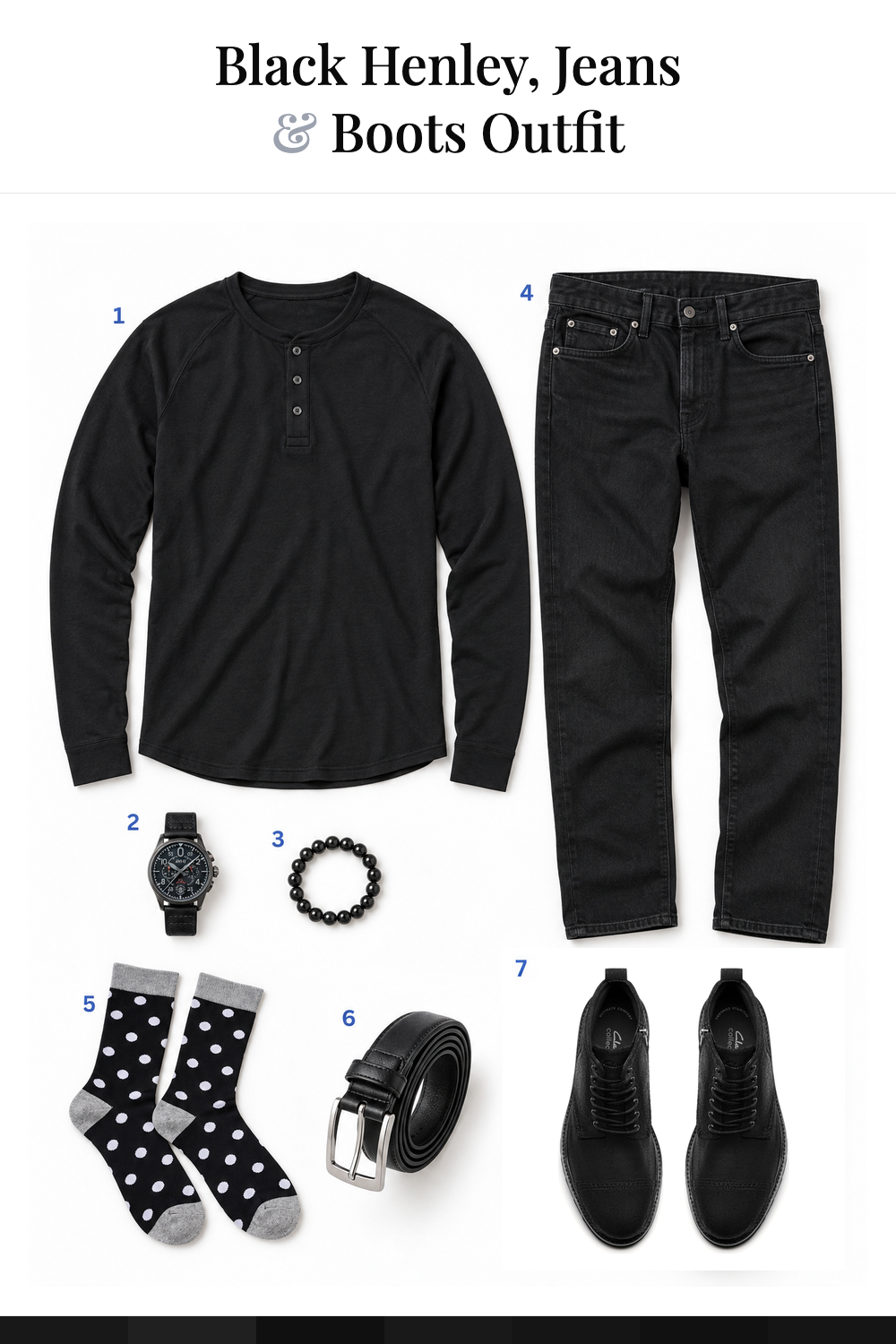 Joe Manganiello’s Black Henley, Jeans & Boots Outfit