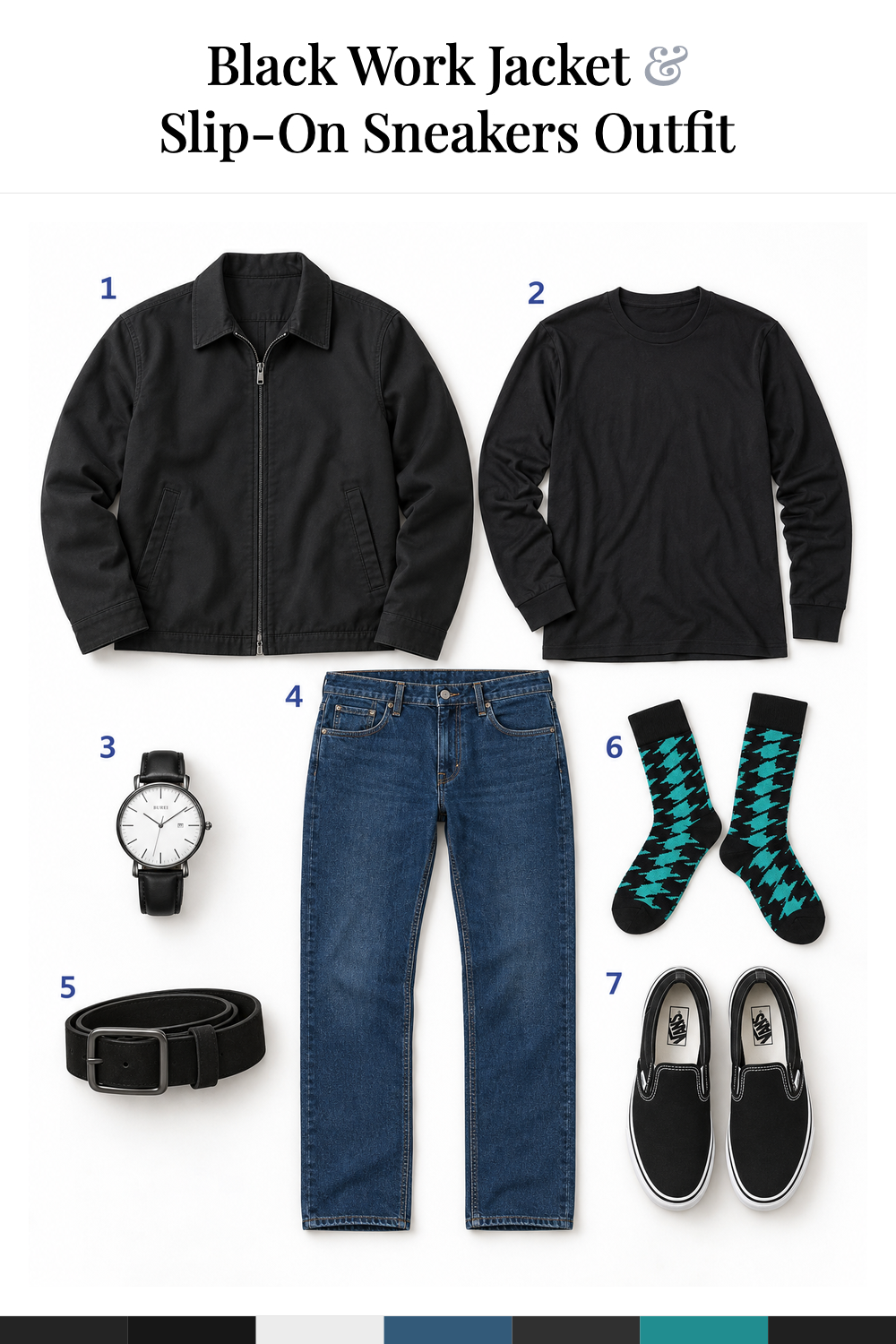 John Krasinski’s Black Work Jacket & Slip-On Sneakers Outfit