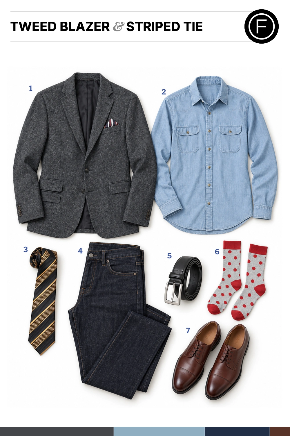 Joseph Gordon-Levitt’s Tweed Blazer & Striped Tie Outfit