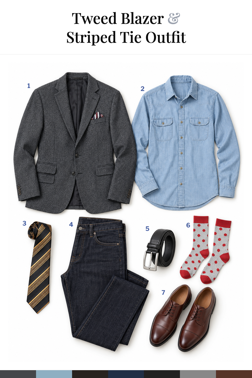Joseph Gordon-Levitt’s Tweed Blazer & Striped Tie Outfit