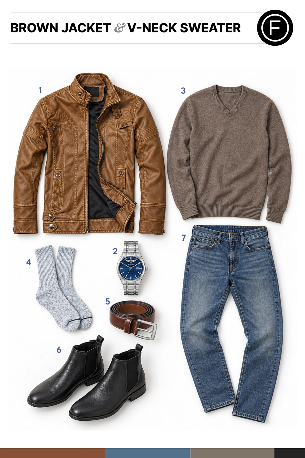 Michael Bublé’s Brown Jacket & V-Neck Sweater Outfit