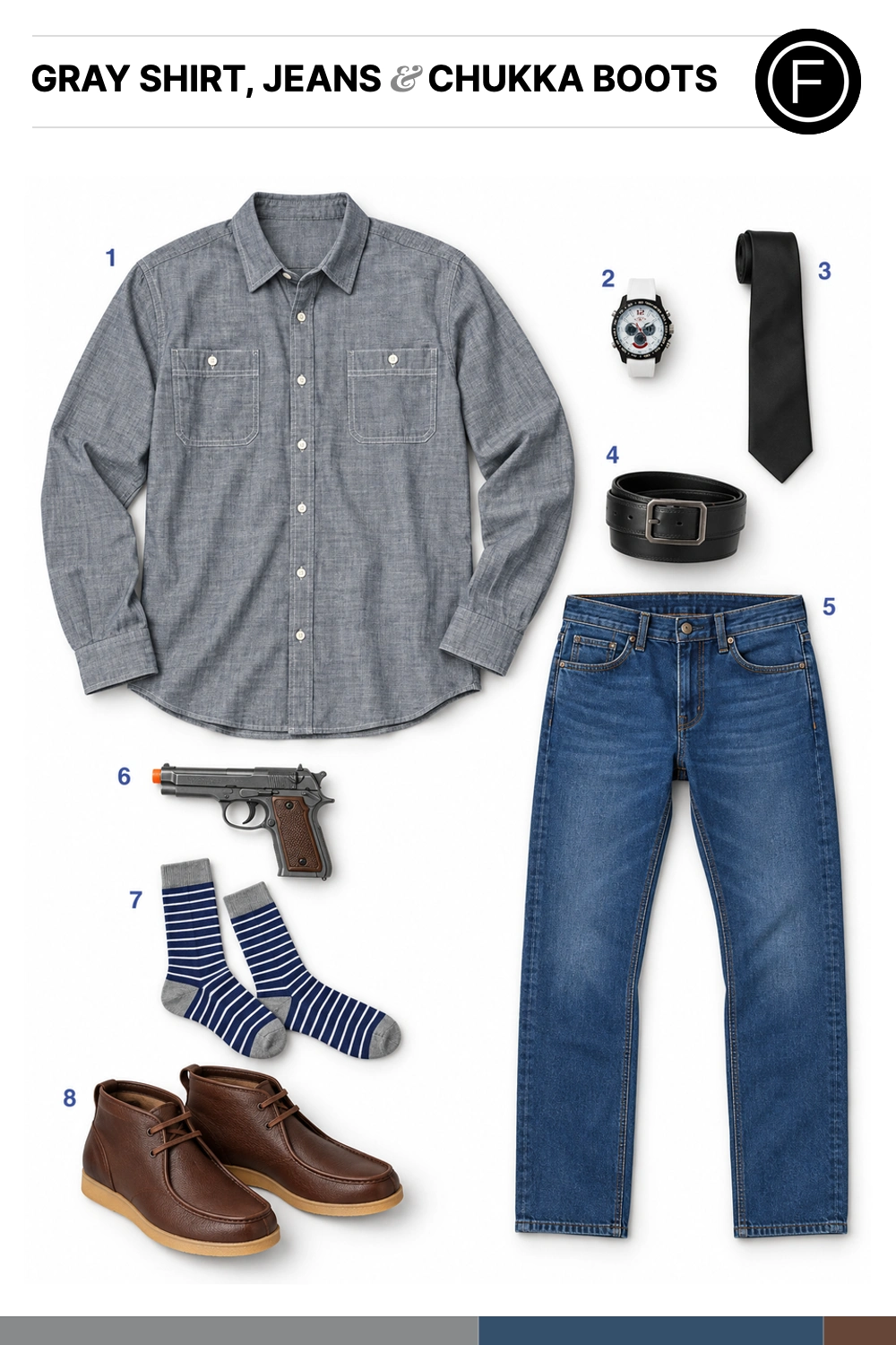 Norman Reedus’s Gray Shirt, Jeans & Chukka Boots Outfit
