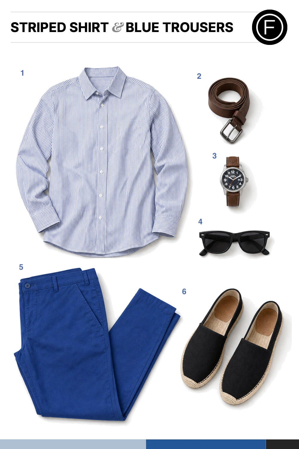 Eddie Redmayne’s Striped Shirt & Blue Trousers Outfit