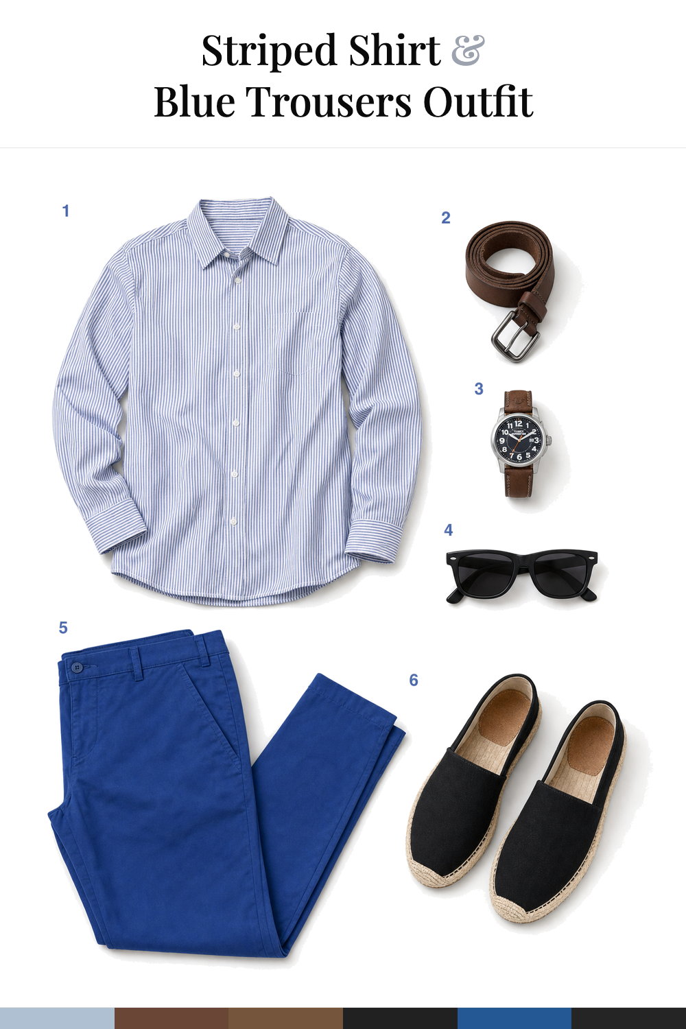 Eddie Redmayne’s Striped Shirt & Blue Trousers Outfit