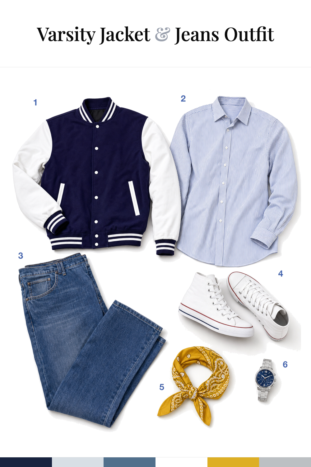 Eddie Redmayne’s Varsity Jacket & Jeans Outfit