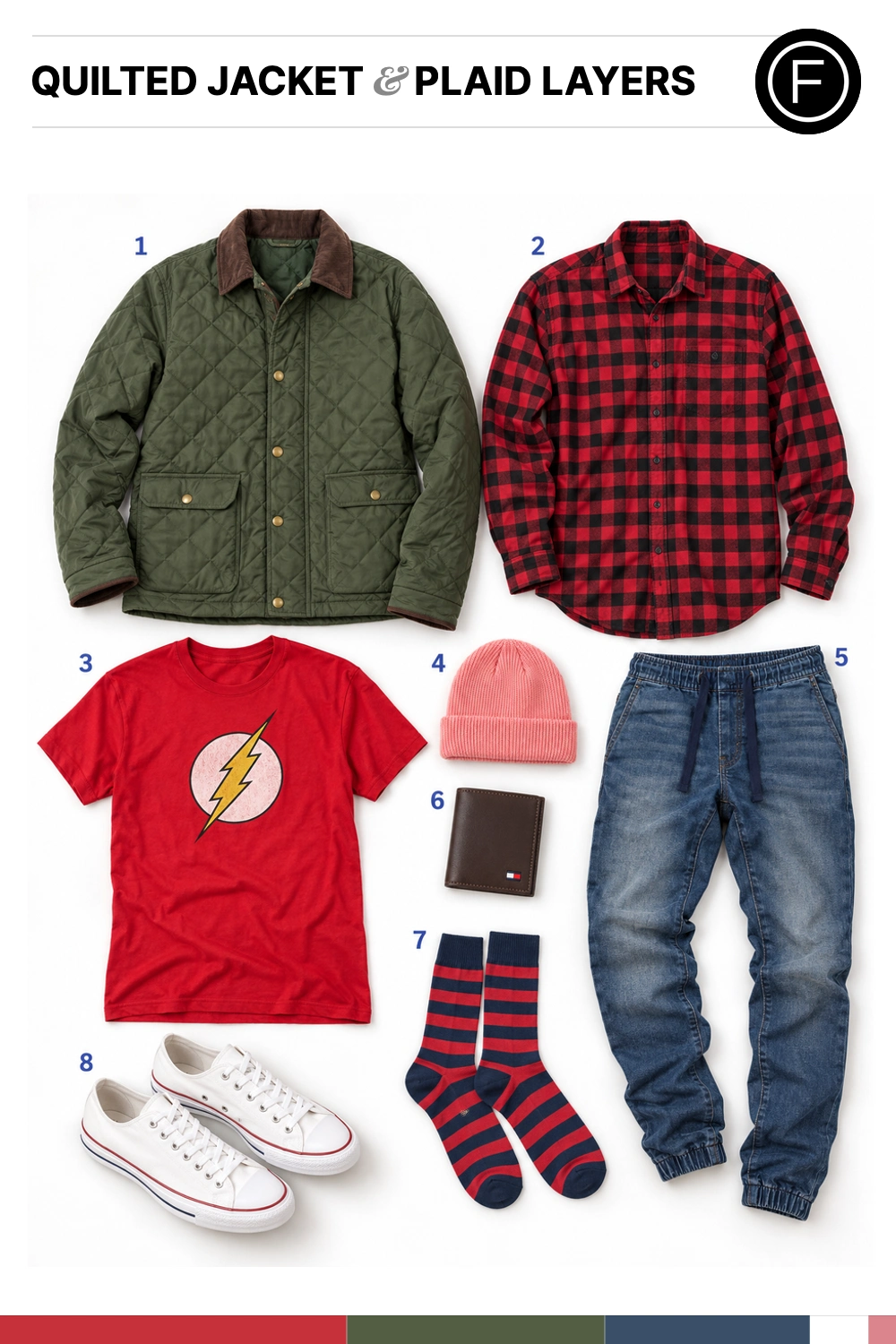 Grant Gustin’s Quilted Jacket & Plaid Layers Outfit