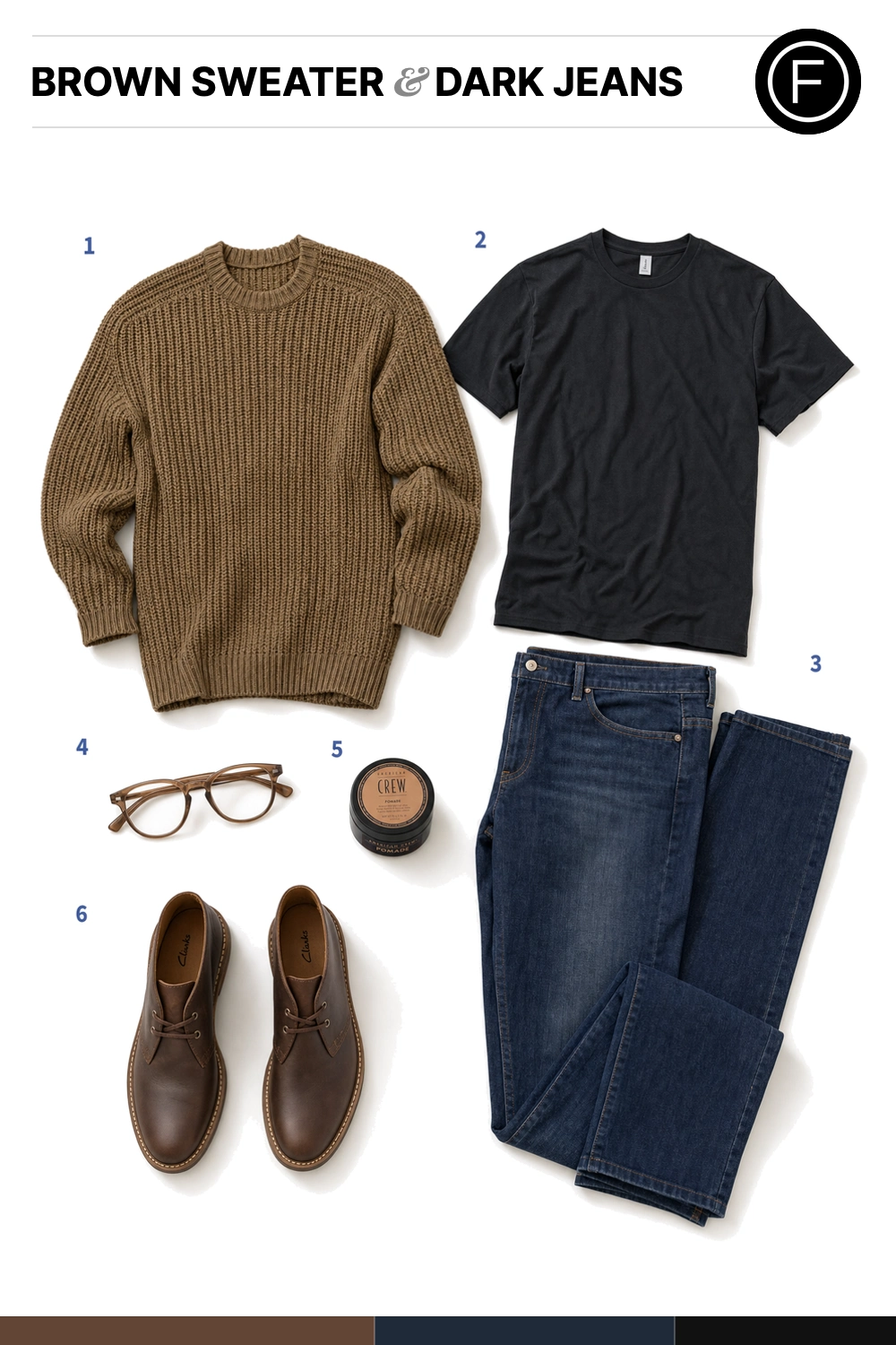 Grant Gustin’s Brown Sweater & Dark Jeans Outfit
