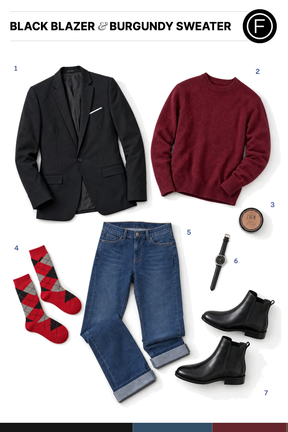 Hugh Jackman’s Black Blazer & Burgundy Sweater Outfit