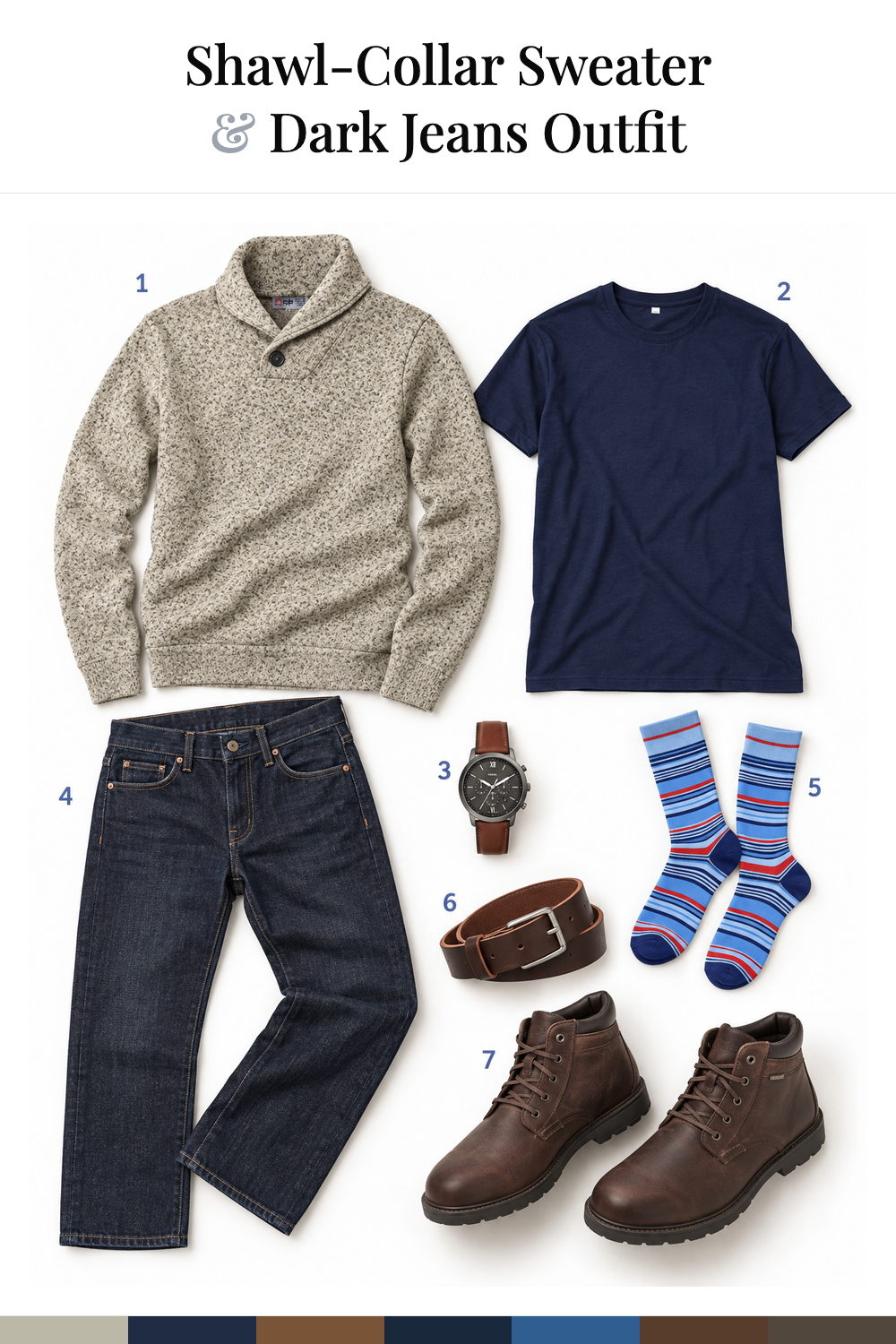 Jake Gyllenhaal’s Shawl-Collar Sweater & Dark Jeans Outfit