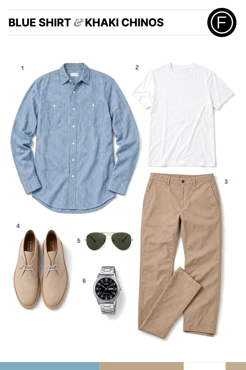 Jason Statham’s Blue Shirt & Khaki Chinos Outfit