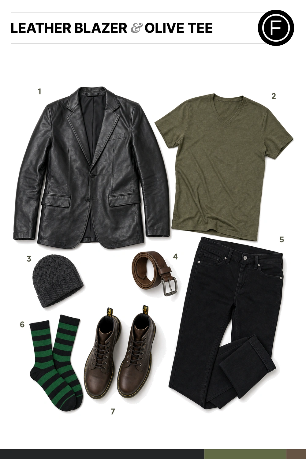 Kellan Lutz’s Leather Blazer & Olive Tee Outfit