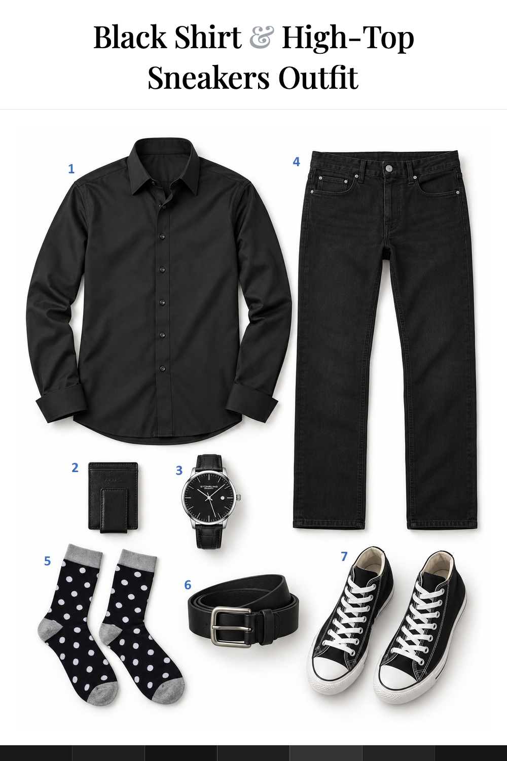 Liam Hemsworth’s Black Shirt & High-Top Sneakers Outfit