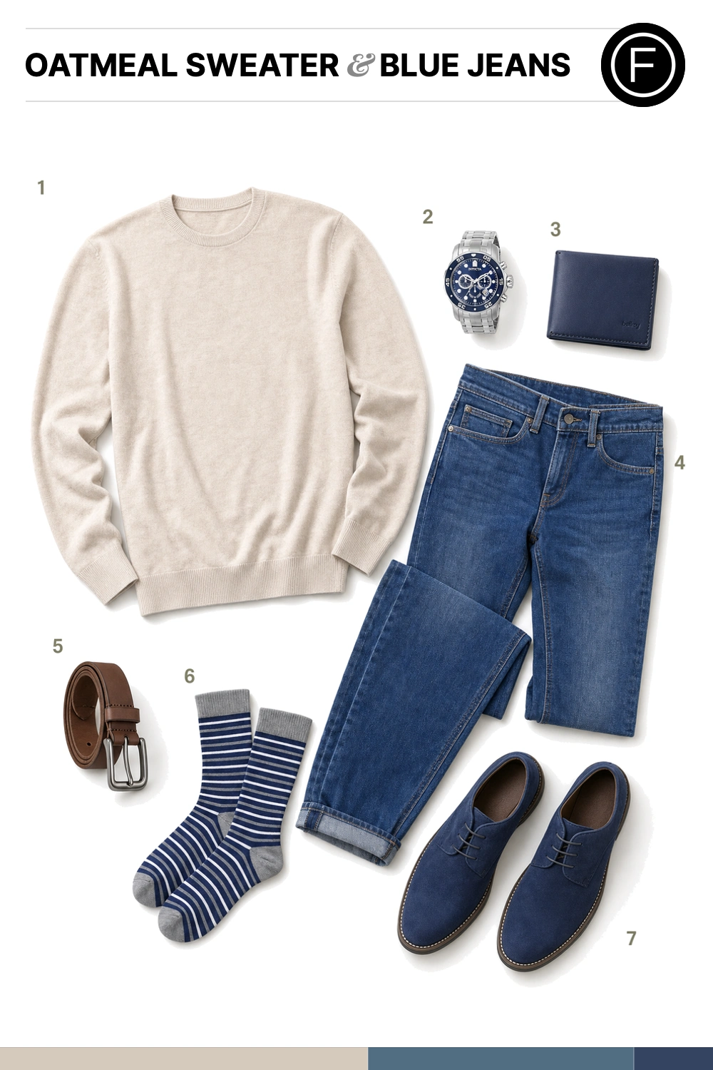 Michael B. Jordan’s Oatmeal Sweater & Blue Jeans Outfit