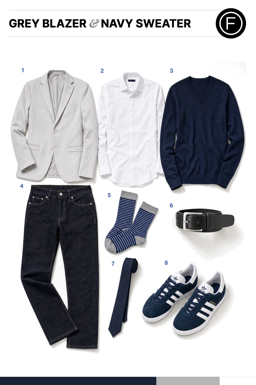 Michael Bublé’s Grey Blazer & Navy Sweater Outfit