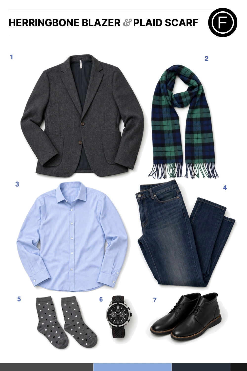 Michael Strahan’s Herringbone Blazer & Plaid Scarf Outfit