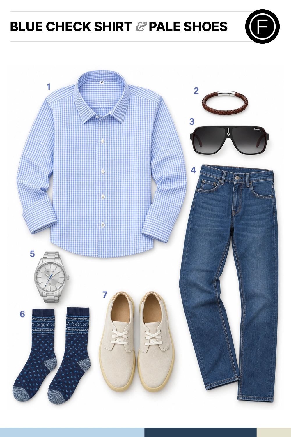 Nick Jonas’s Blue Check Shirt & Pale Shoes Outfit