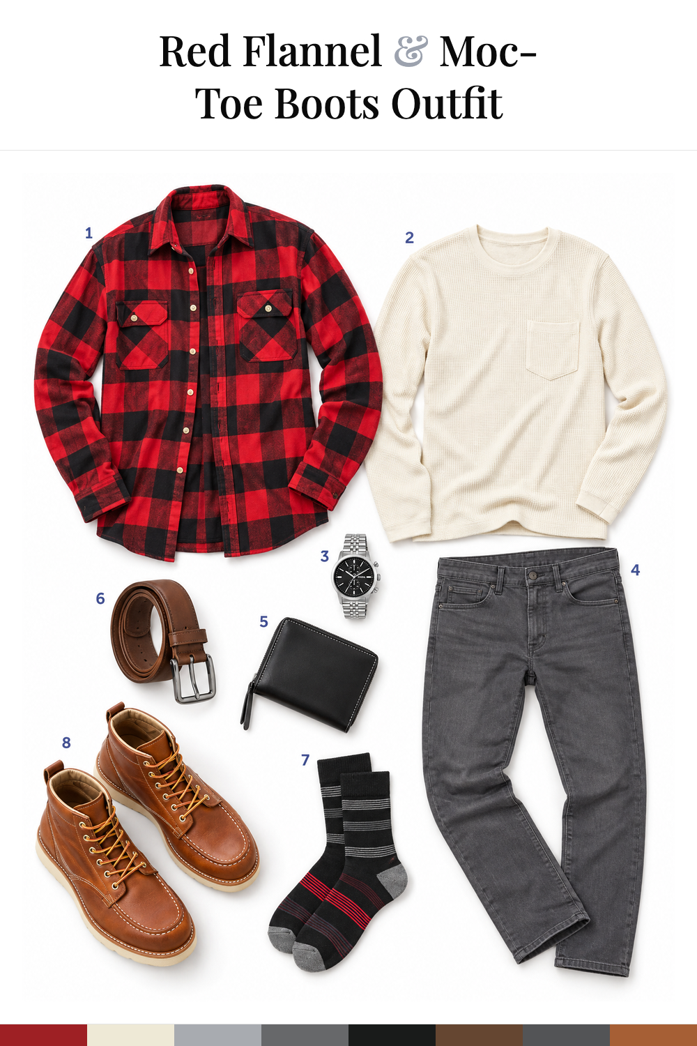 Nick Jonas’s Red Flannel & Moc-Toe Boots Outfit