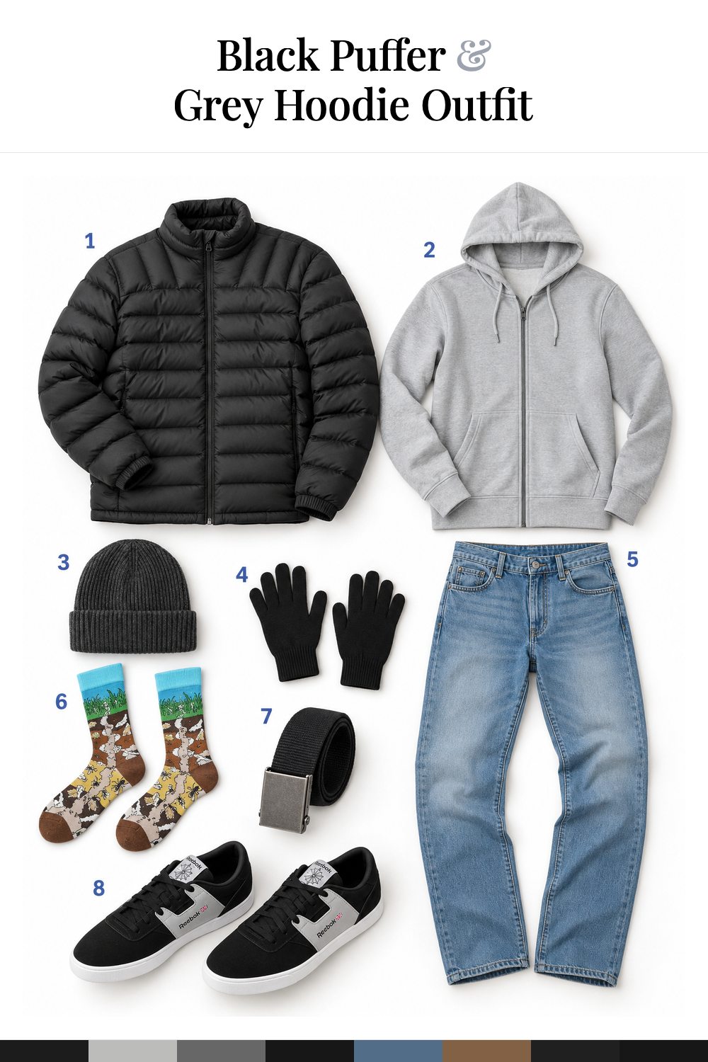 Owen Wilson’s Black Puffer & Grey Hoodie Outfit