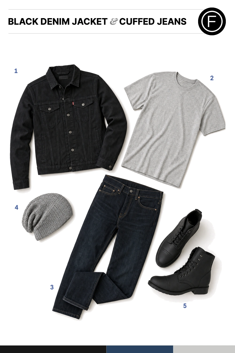 Paul Wesley’s Black Denim Jacket & Cuffed Jeans Outfit
