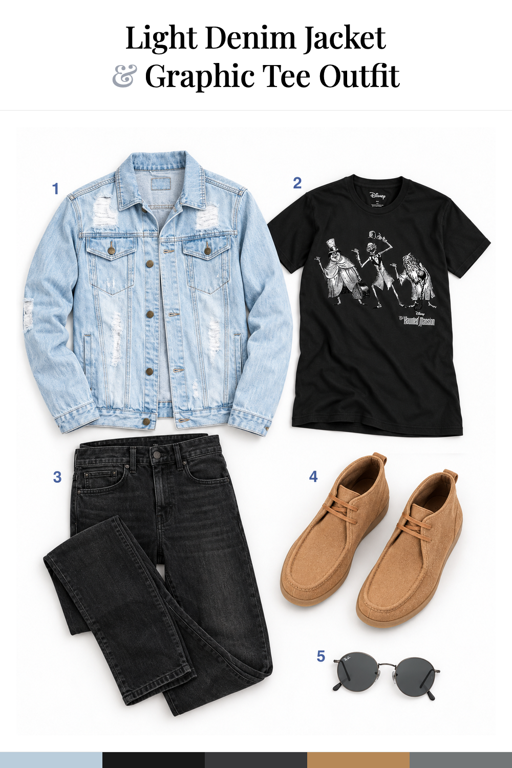 Ryan Gosling’s Light Denim Jacket & Graphic Tee Outfit