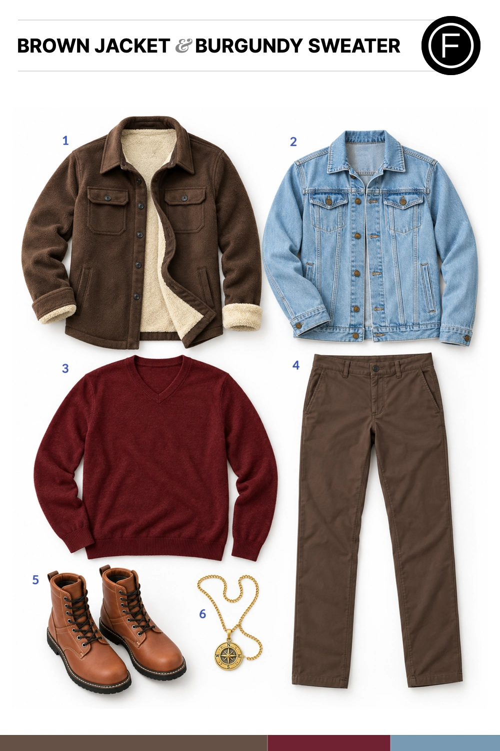 Ryan Gosling’s Brown Jacket & Burgundy Sweater Outfit