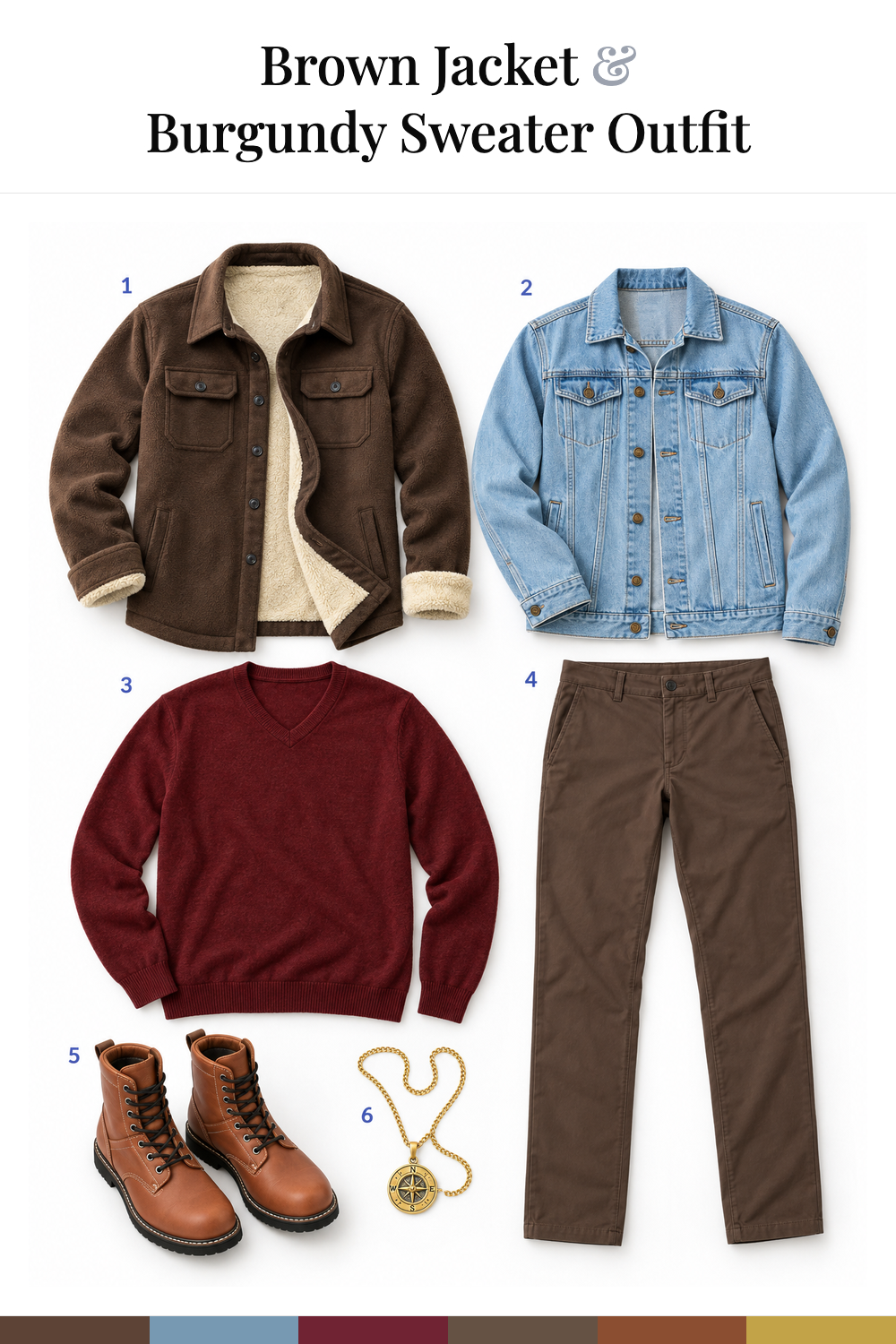Ryan Gosling’s Brown Jacket & Burgundy Sweater Outfit