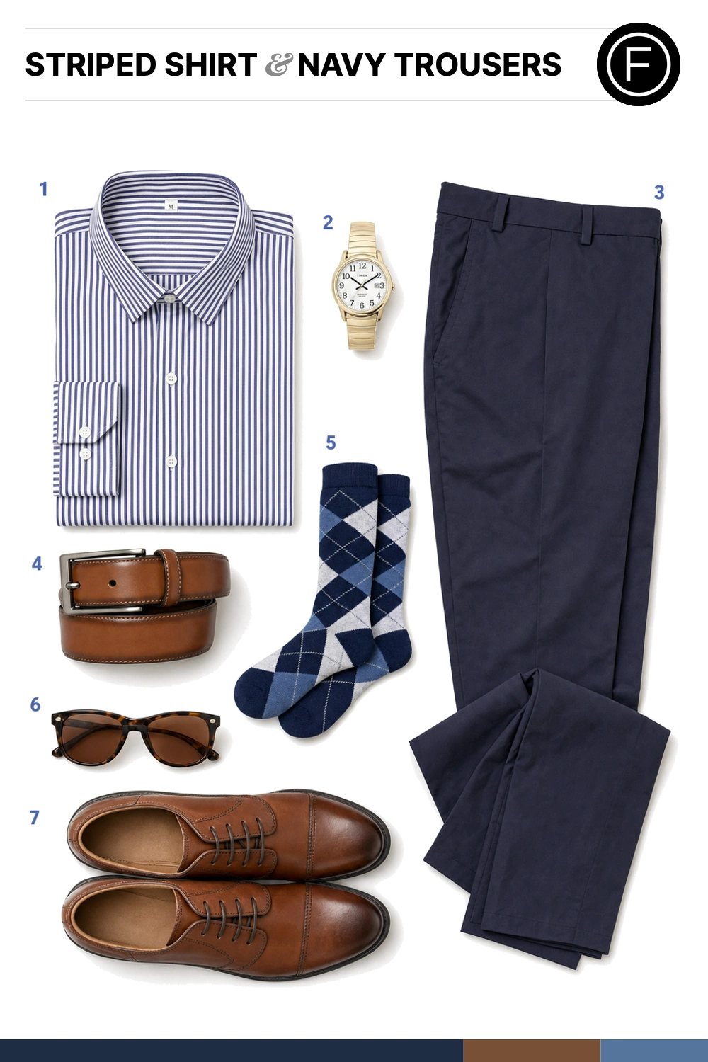 Ryan Gosling’s Striped Shirt & Navy Trousers Outfit
