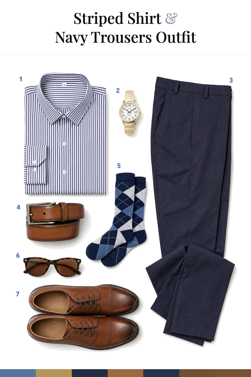Ryan Gosling’s Striped Shirt & Navy Trousers Outfit